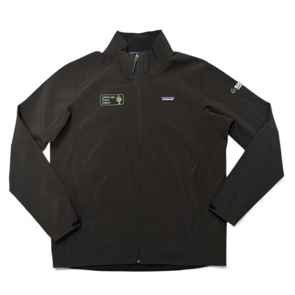 Patagonia Adze Jacket Mens XL Black Windbloc Softshell Full Zip Pockets Logo - Picture 1 of 11